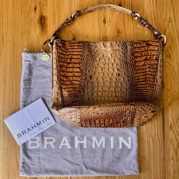 Brahmin Lydia Toasted Almond Leather Bag D88131AL - Picture 1 of 14
